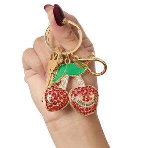 Juicy Couture Red Crystal Cherry Keychain - NWT